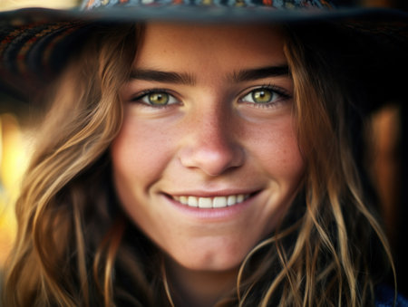 a close up of a womanの素材