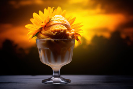 a sunflowers in a sundaeの素材