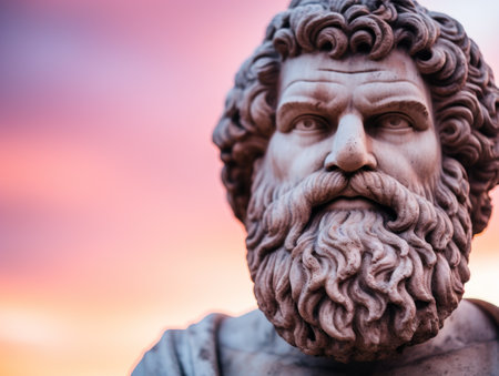 a statue of a bearded manの素材