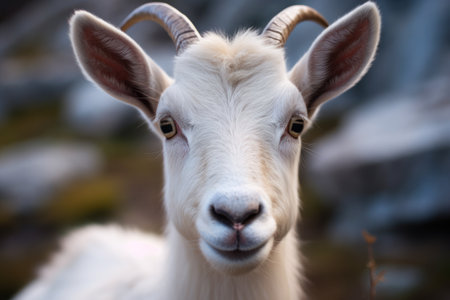 a close up of a goatの素材