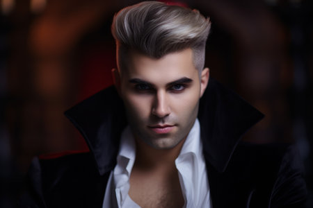 a man with a black jacketの素材