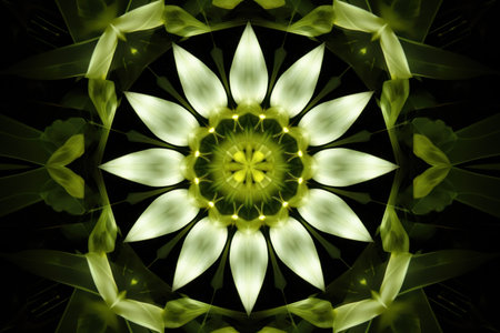 a green and white flower designの素材