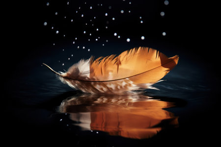 a feather on the waterの素材