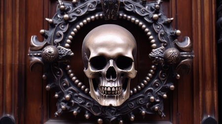 a skull in a frameの素材