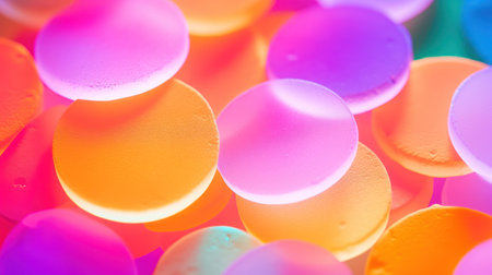 a group of colorful round objectsの素材