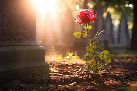a rose growing out of dirtの素材
