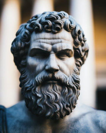 a statue of a bearded manの素材