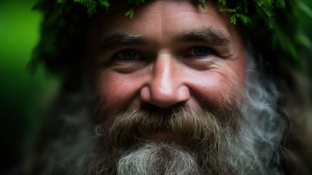 a man with a beard and mustacheの素材