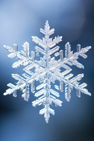 a close up of a snowflakeの素材