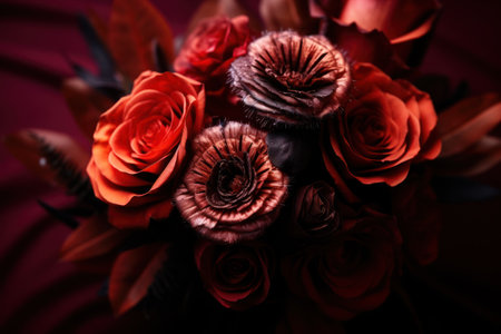 a bouquet of red rosesの素材
