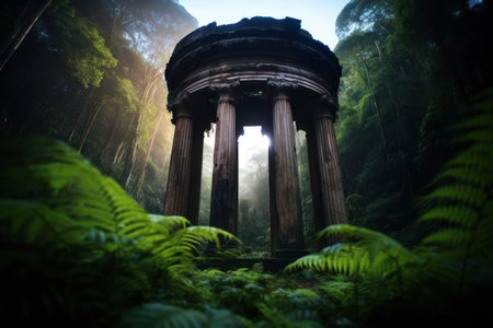 a ruins in the woodsの素材