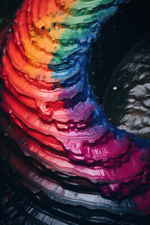 a rainbow colored rock formationの素材