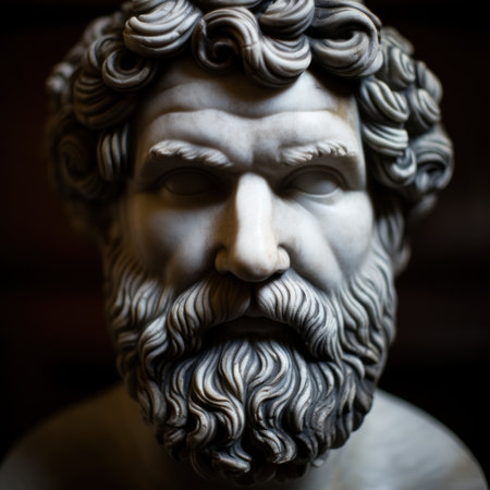 a statue of a bearded manの素材
