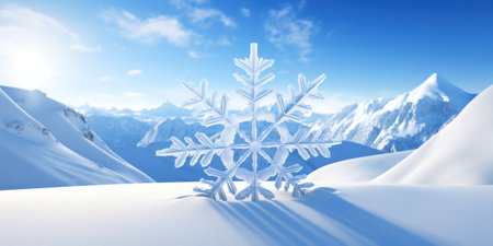 a snowflake in the snowの素材