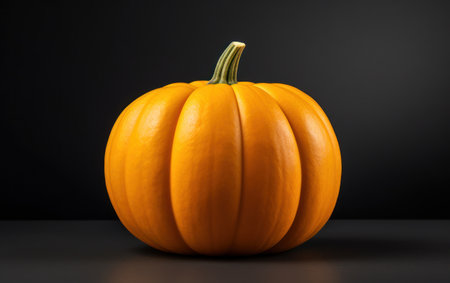 a pumpkin on a black surfaceの素材