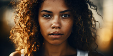 a close up of a womanの素材