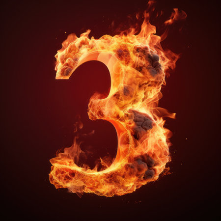 a number made of fireの素材
