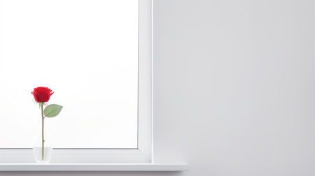 a white window sill with a white wallの素材