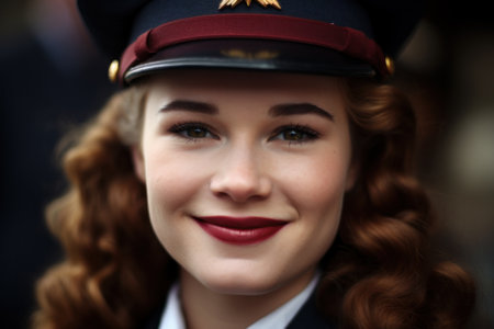 a woman wearing a uniformの素材