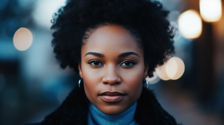 a close-up of a womanの素材