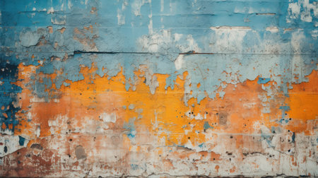 a wall with peeling paintの素材