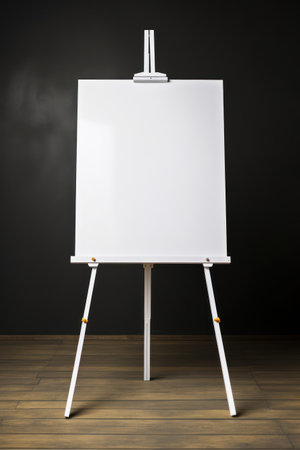 a white board on a standの素材