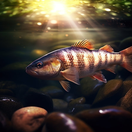 a fish swimming in the waterの素材