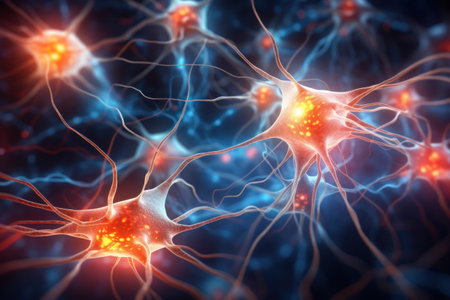 a close-up of several neuronsの素材