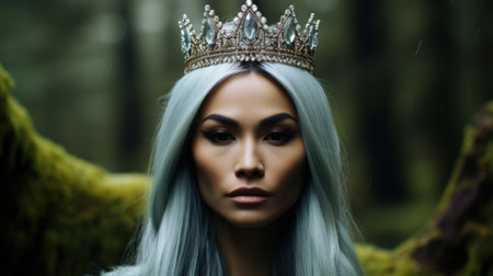 a woman with a crownの素材