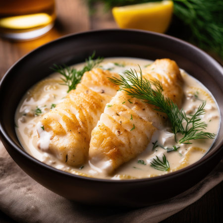 a bowl of food with a lemon and a glass of beerの素材