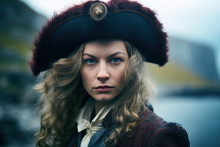 a woman in a pirate garmentの素材