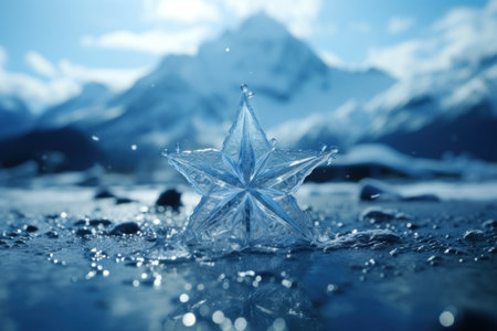 a ice star in the snowの素材