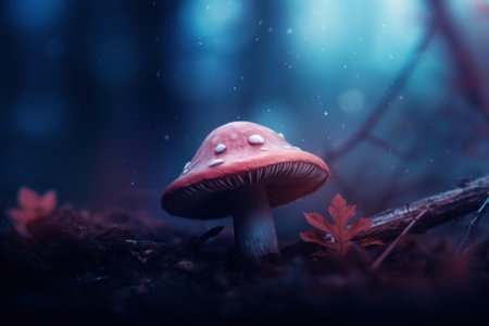 a mushroom growing in the groundの素材