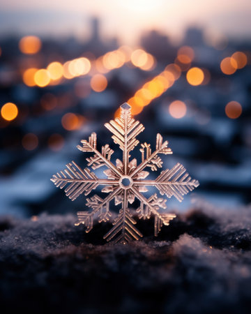 a snowflake on snowの素材