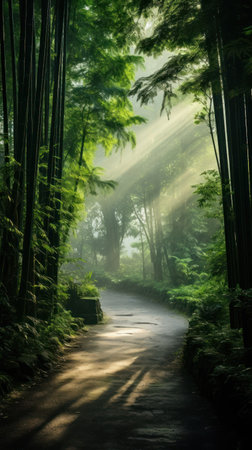 a path through a forestの素材