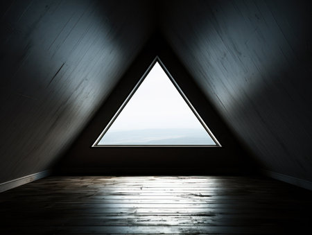 a triangle window in a roomの素材