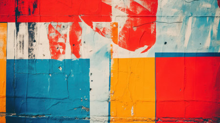 a colorful painted wall with different colorsの素材