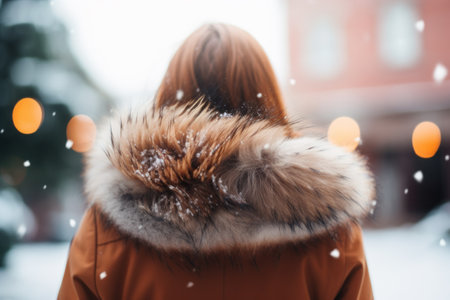 a person wearing a fur hoodの素材
