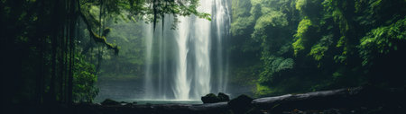 a waterfall in the forestの素材