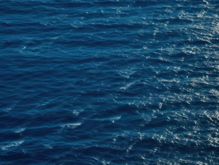 a blue water surface with small wavesの素材