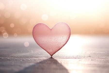 a heart shaped object on a surfaceの素材