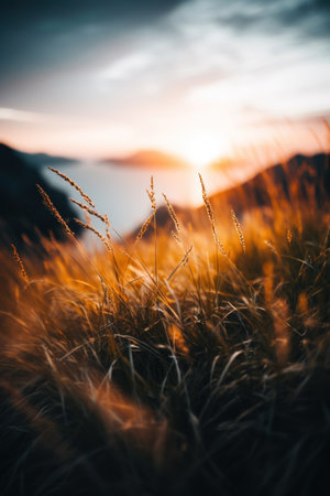 a close up of grassの素材