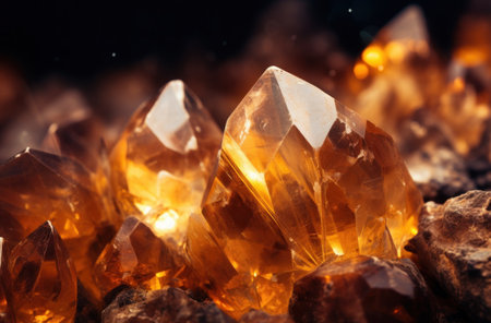 a group of crystals in a pileの素材