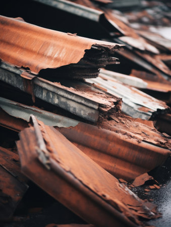 a pile of rusted metalの素材