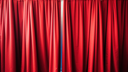 a red curtains on a poleの素材