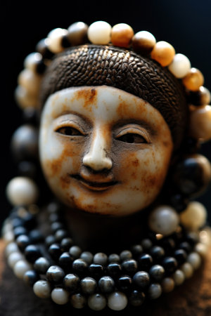 a statue of a woman with a necklaceの素材