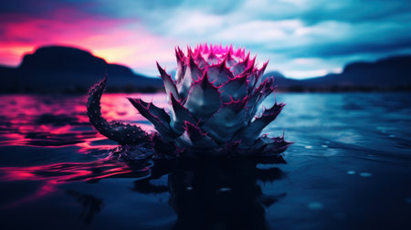 a plant in the waterの素材