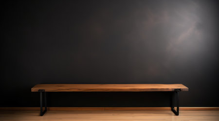 a wooden bench in a roomの素材