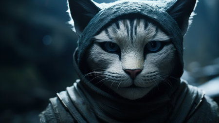 a cat wearing a garmentの素材