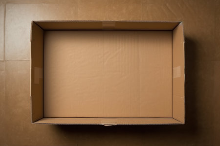 a cardboard box on a surfaceの素材